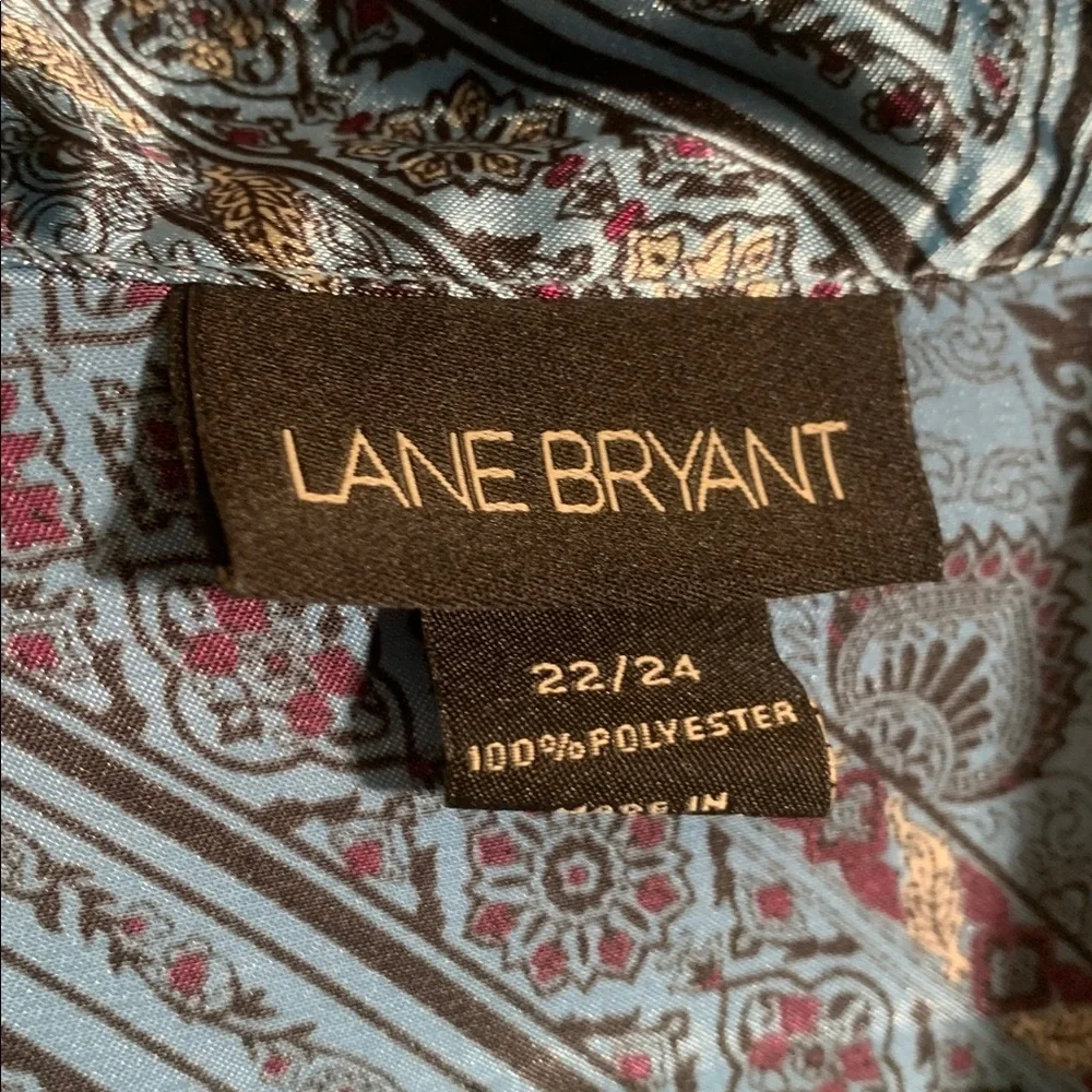 Lane Bryant Womens Popover Top Geometric Print Blue Size 22/24 Fairy Whimsigoth